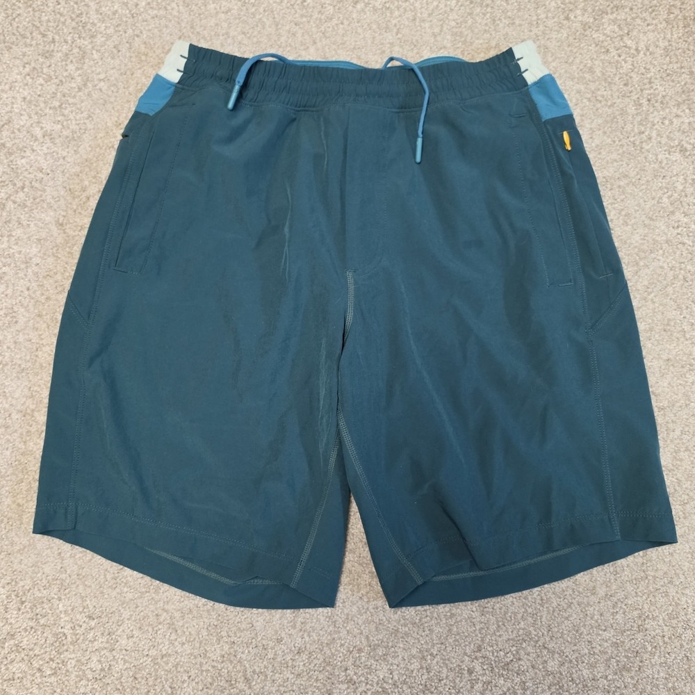 Birddogs Green Colorblock 4 Way Stretch 9" Inseam Gym Shorts With Liner Size M